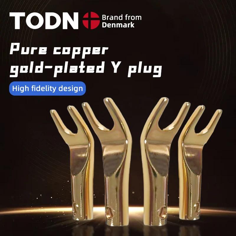 Pure copper plated 24 K gold Y-shaped plug suitable for speaker audio cable hifi diy
